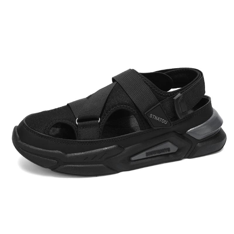 BKQU Fashion Designer Men's Sandals Breathable Casual Shoes for Men Outdoor Non Slip Beach Sandals  New Male Platform