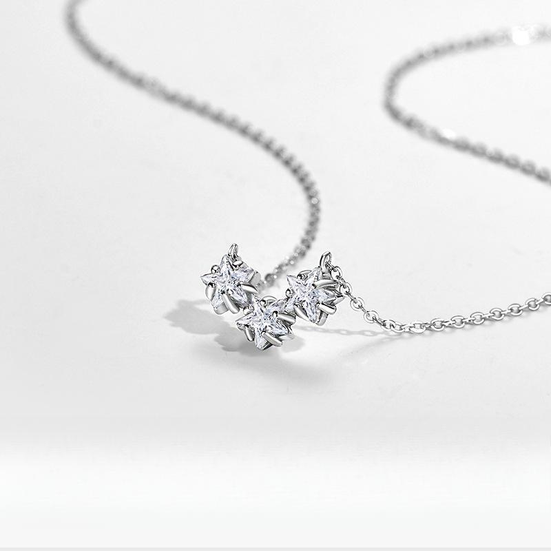 Gentle Style Five-pointed Star Necklace Star Earring Super Fairy Ear Piercing Earrings Necklace Women's New Trend