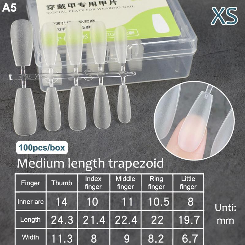 100Pcs/Box Fake Nail Tips Full Cover Coffin Press On Nail Extension Clear Soft Gel Tips False Nail Design Manicure Tools