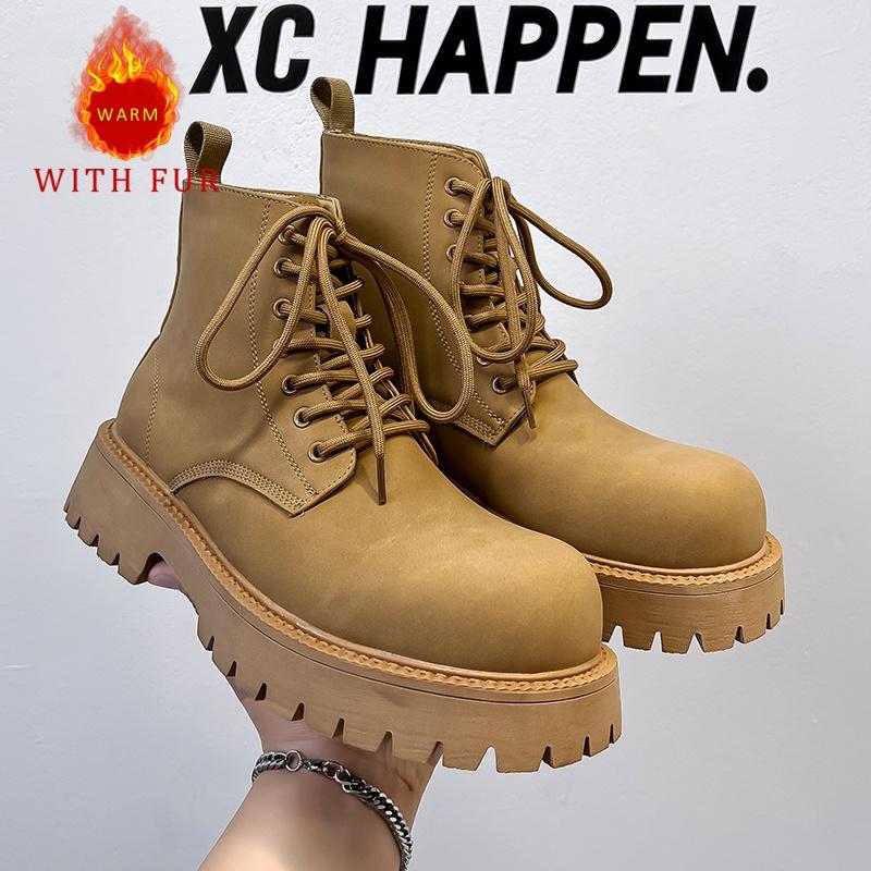 Ботинки Модные мужские теплые стили Повседневные для вечеринок для улицы для ежедневной носки Молодежные Осенне-зимние Кожаные на толстой подошве Высокие кеды 38-46 46 10780₽