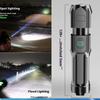 High Power Abs Led Flashlight Usb Rechargeable Spotlight Zoom Torch Portable Flashlight Light For Fishing Outdoor Waterproof