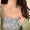 Hollow Heart Pendant Necklace Tiny Silver Color Clavicle Snake Chain Collar for Women Friendship Jewelry