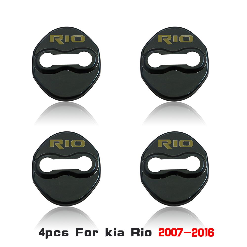 Cnzulk1 4PCS Car Door Lock Cover Protection Cover Dustproof Emblem Decals Decor For Kia Rio 2 3 4 5 X Line XLINE Auto Styling Accesorios