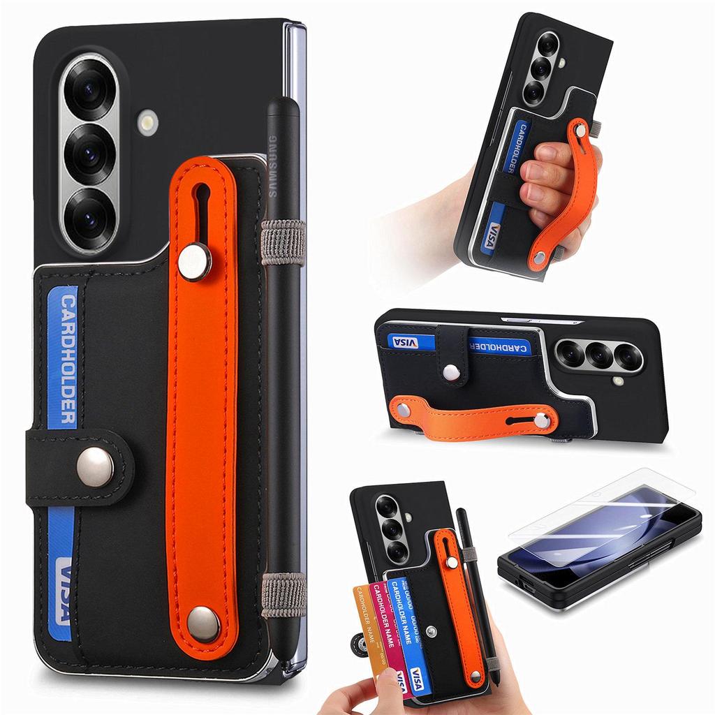 Samsung Z Fold7 Cross-Border Wristband Card Holder Case - Skin-Feel PC Shell with Integrated Film for Z Fold6