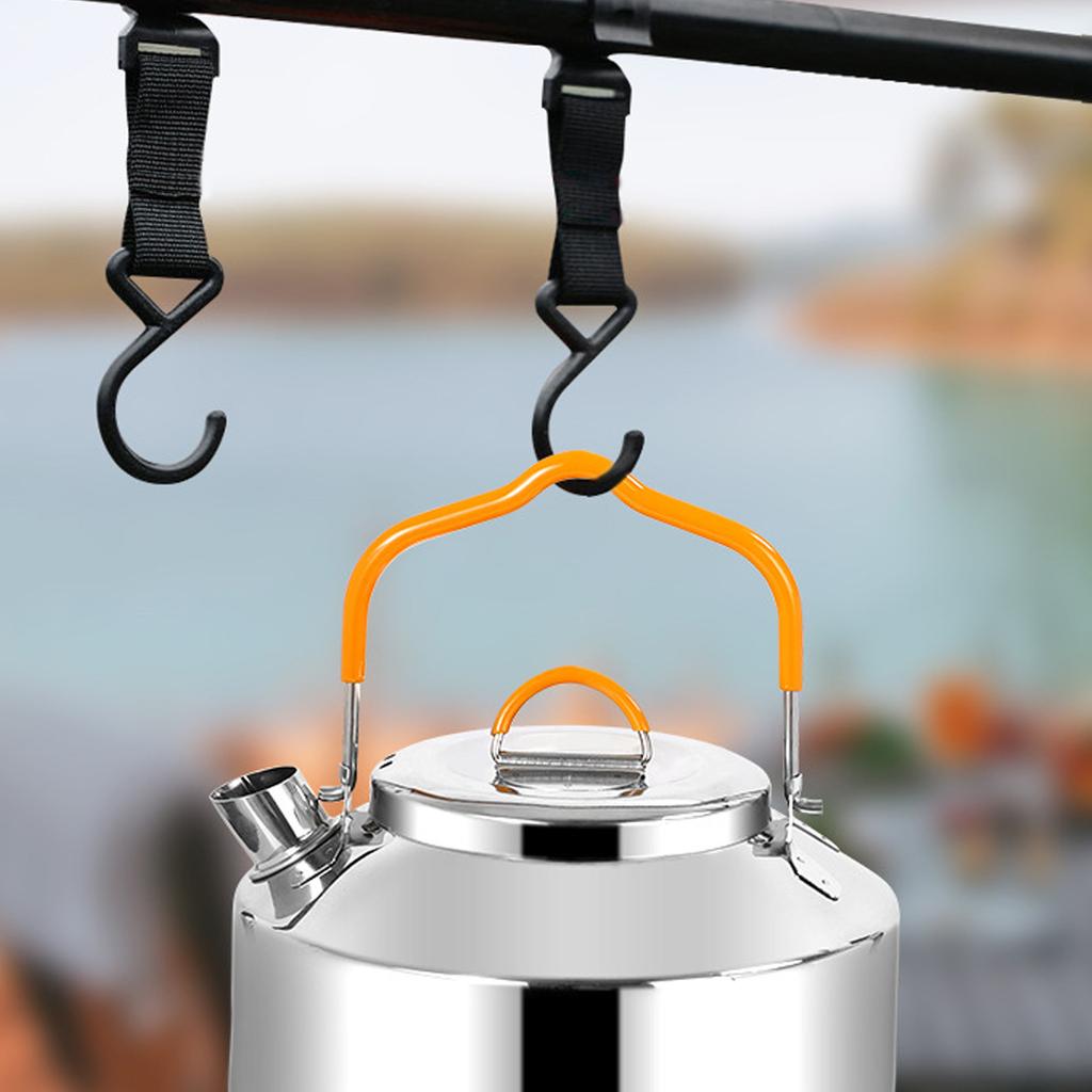 Camping Kettle, 1L Camp Tea Coffee Pot Stainless Steel Outdoor Hiking Kettle Pot Lightweight Durable Camping Tea Kettle