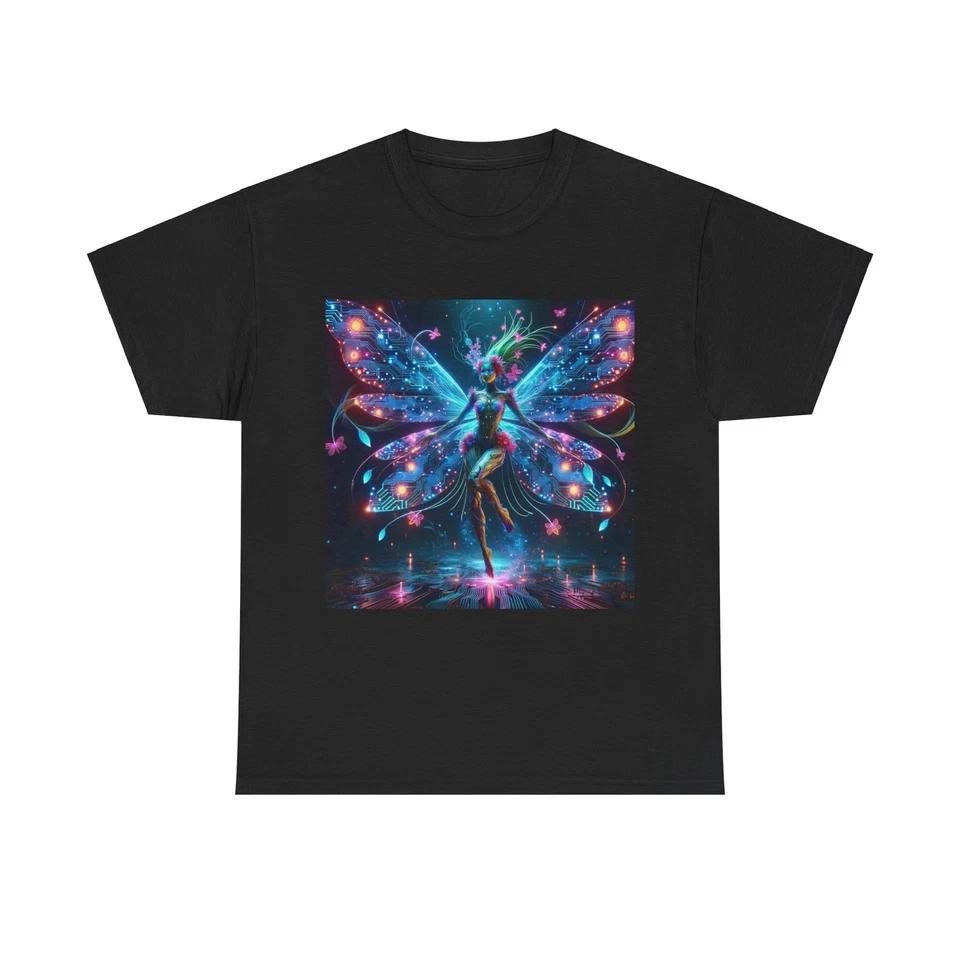 Unisex Adult T Shirt Radiant Cybernetic Fairy Digital Art 2XL