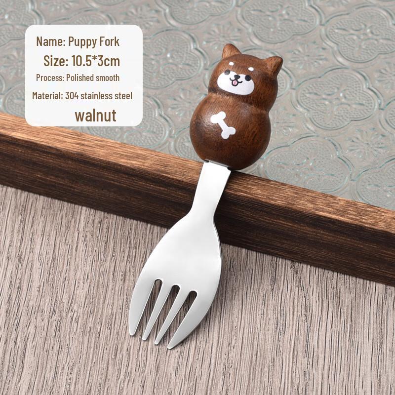 Diruien Cartoon Animal 304 Stainless Steel Utensils Little Dog Cartoon Fork