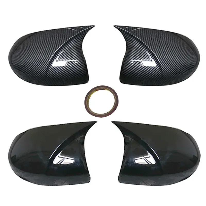 For Honda Fit Jazz GK5 2014- Horn Shape ABS Carbon Fiber Style Rear View Side Mirror Cover Rearview Caps Auto parts