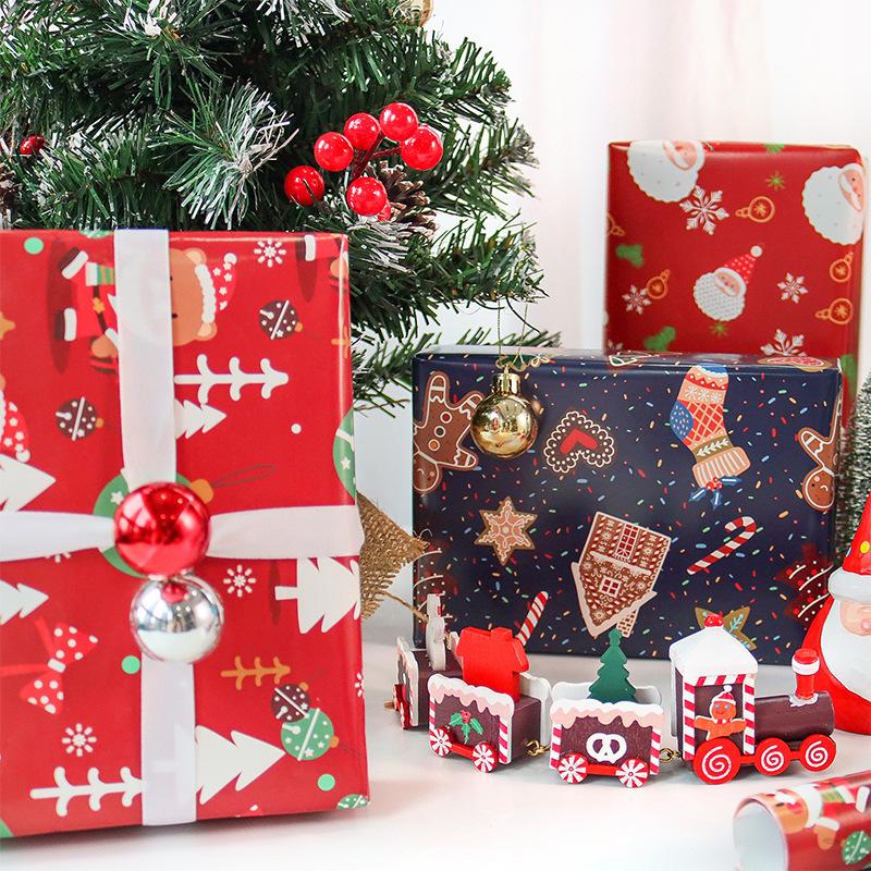 Christmas Gift Thickened Packaging Paper Printed Cartoon Snack Packaging Gift Wholesale Packaging Paper coated paper