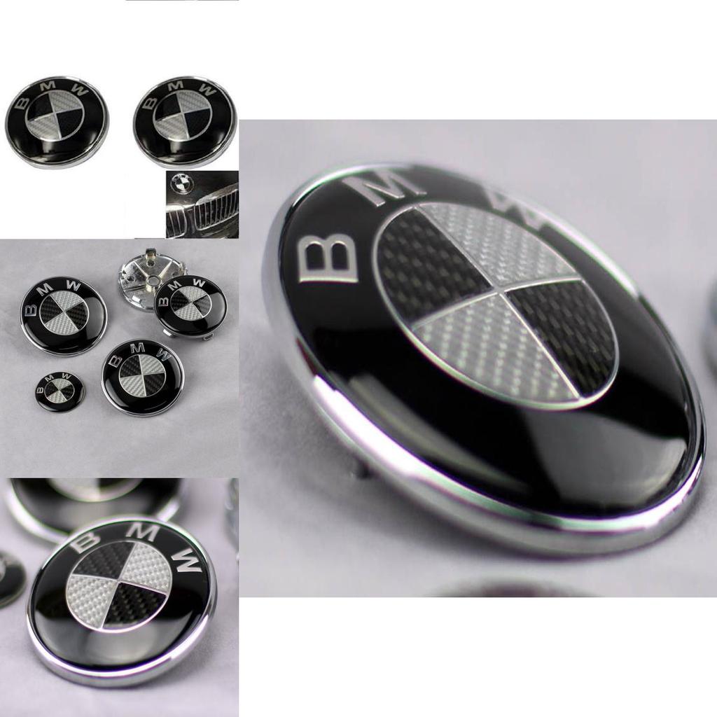 Replacement Carbon Fiber Bmw Emblem Badge 82mm Front Hood Trunk Logo For Most Bmw Models