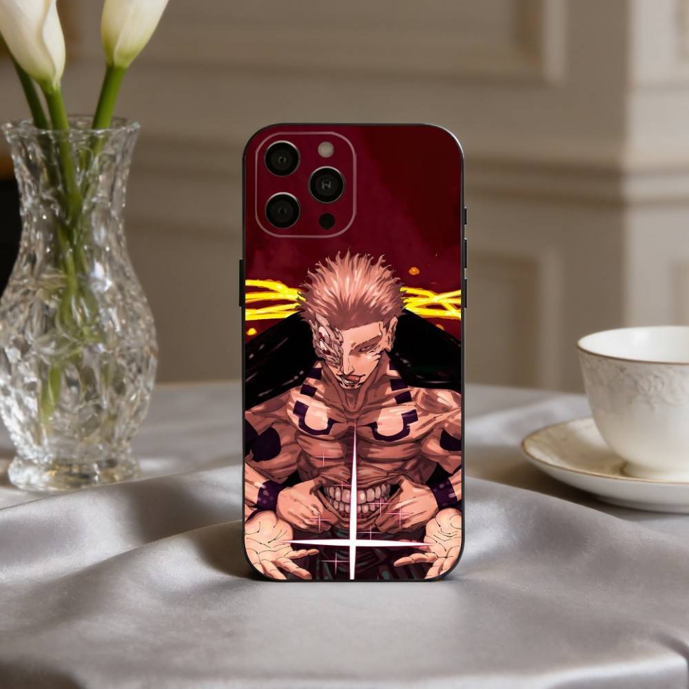 R-Ryomen S-Sukuna J-J-Jujutsu K-Kaisen-N Phone Case For iPhone 17pro,16,15,14,13,12,11 Plus,Pro Max,XS,Soft Silicone Black Cover