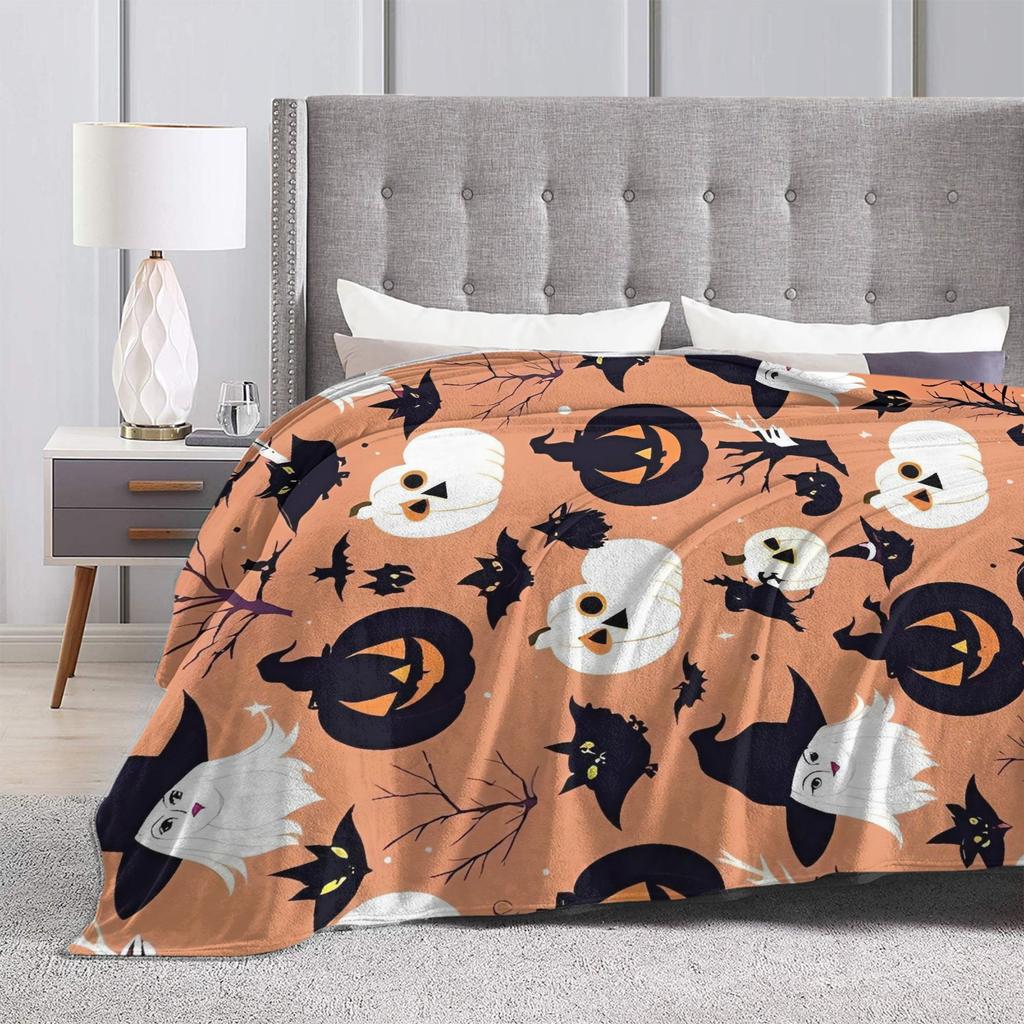 Halloween Theme Pattern  Blanket Quality Warm Soft  Bedding Throws Winter Kids Home Decor Fashion Bedspread