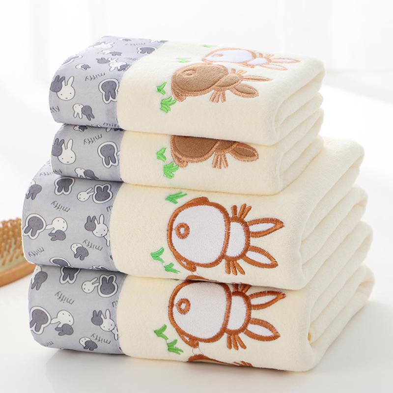 Lace Edged Embroidered Hair Drying Towel - Polyester/Nylon, Thick, Year-Round Use
