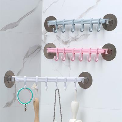 Organizer Hook Plastic Bathroom Sucker Vacuum Frame Towel Double Adjustable Wall Tool Shelves Flexible Cupboard Holder Hanger