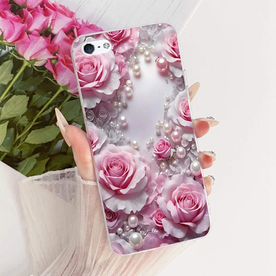 For iPhone 5 5s SE (2016) 4 4s Cute Flower Butterfly Cat Painted Case For iPhone5 iPhone4 Soft Silicone TPU Phone Cases
