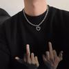 Unisex Titanium Steel Double Layer Wrap Necklace - Hip Hop, Minimalist Clavicle & Sweater Chain