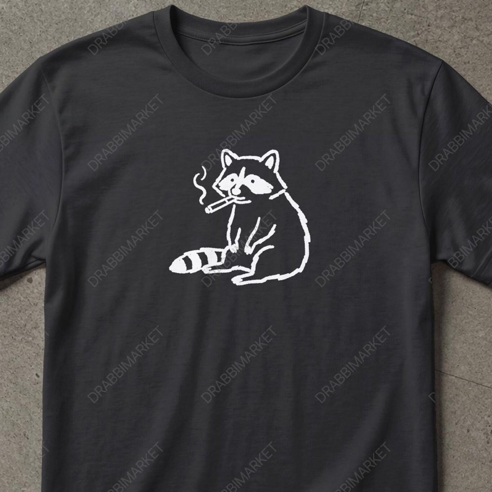 Funny Smoking Raccoon Shirt, Funny Meme Shirt, Funny Cute Racoon Meme Shirt Vintage, Racoon Shirt, Y2K Tee Gifts For Friend, Smoking Shirt S