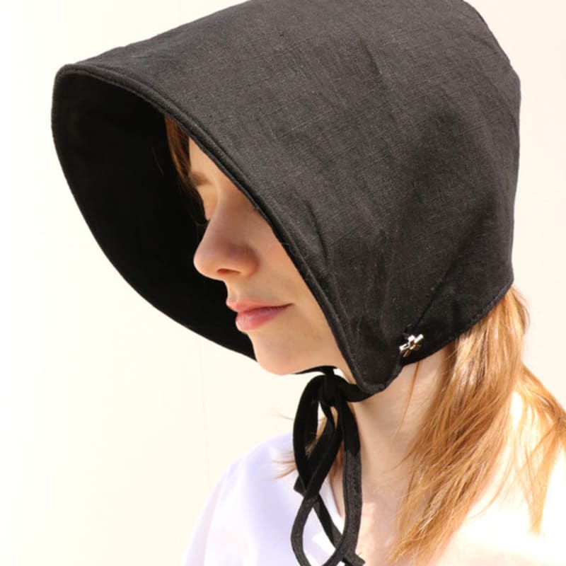 

ELKE BLOEM BLOOM ЛЬНЯНАЯ ЧЕРНАЯ ШЛЯПКА-БОННЕТ free