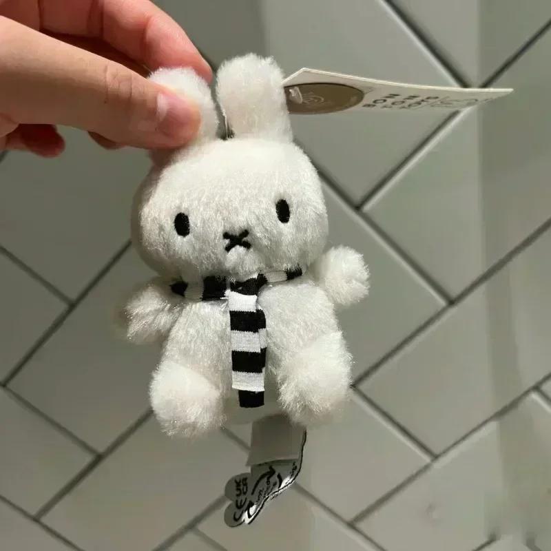 Miffy Plush Doll Black And White Striped Scarf Hanging Pendant Christmas Gift