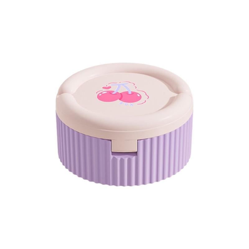 Foldable Travel Drinking Cup With Detachable Pills Organiser Compartments Medicine Holder For Outdoor Hiking фиолетовый