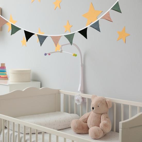 Vimpelbanner Vimpelflagg Barneromsgirland Stoff Babybanner Trekantvimpler Streamers