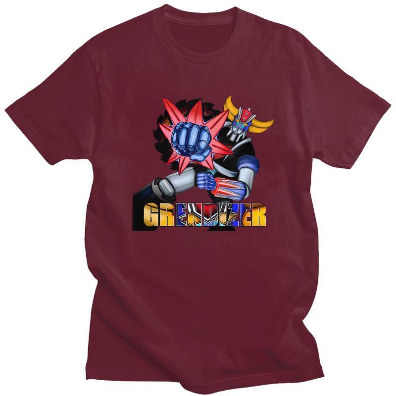 Custom Grendizer Goldorak Ufo Robot T Shirts Men Pure Cotton Tees Goldrake Anime Tshirts ShortSleeve Fashion Tshirt Clothing