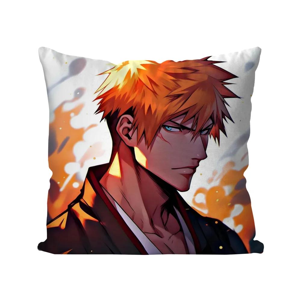 Kurosaki Ichigo Anime Bleach Pillow Case Square Pillow Bedroom Sofa LeisureComfort Cushion Car Living Room Home Decoration 40X40
