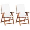 Garden Lounge Chairs 2 pcs. with Cushions Solid Teak Wood