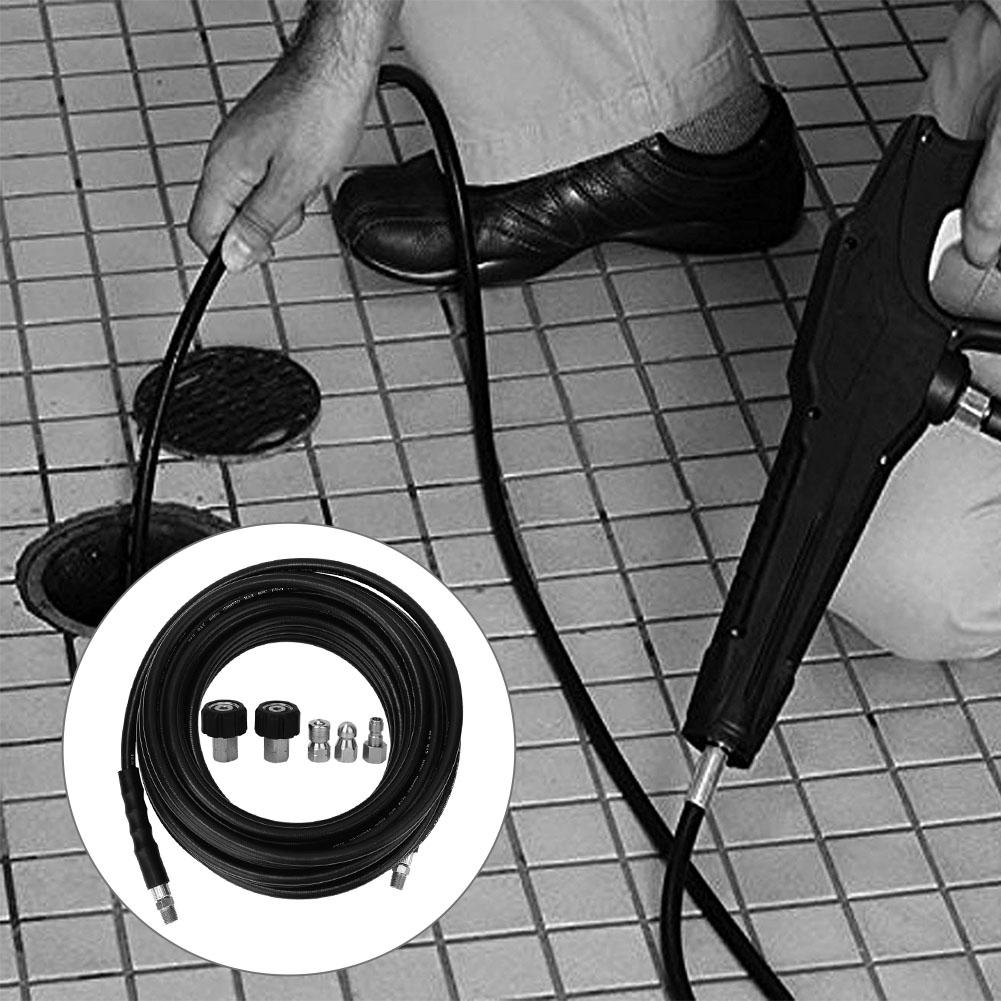 Pressure Washer Sewer Jetter Kits Accessories 14in NPT 5800PSI 15 Meters Rubber Hose
