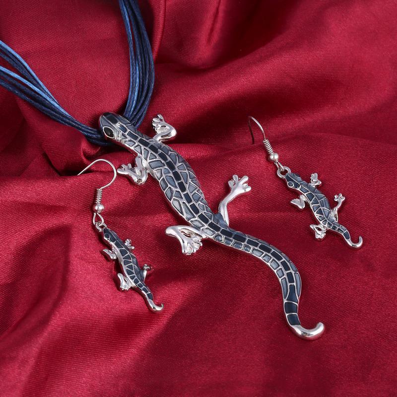 

Кожаная веревка Животные Gecko Ювелирные наборы для женщин