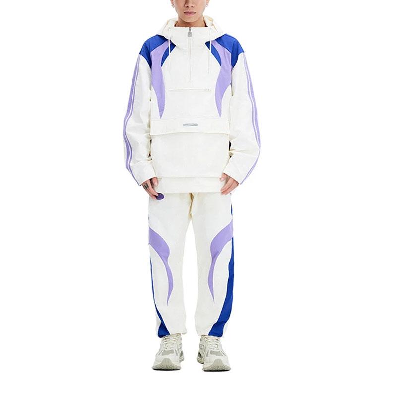 Li Ning Reignite Series Color Block Hooded Pullover Loose Sports Windbreaker Unisex Windbreaker Off-White AFDU273-2