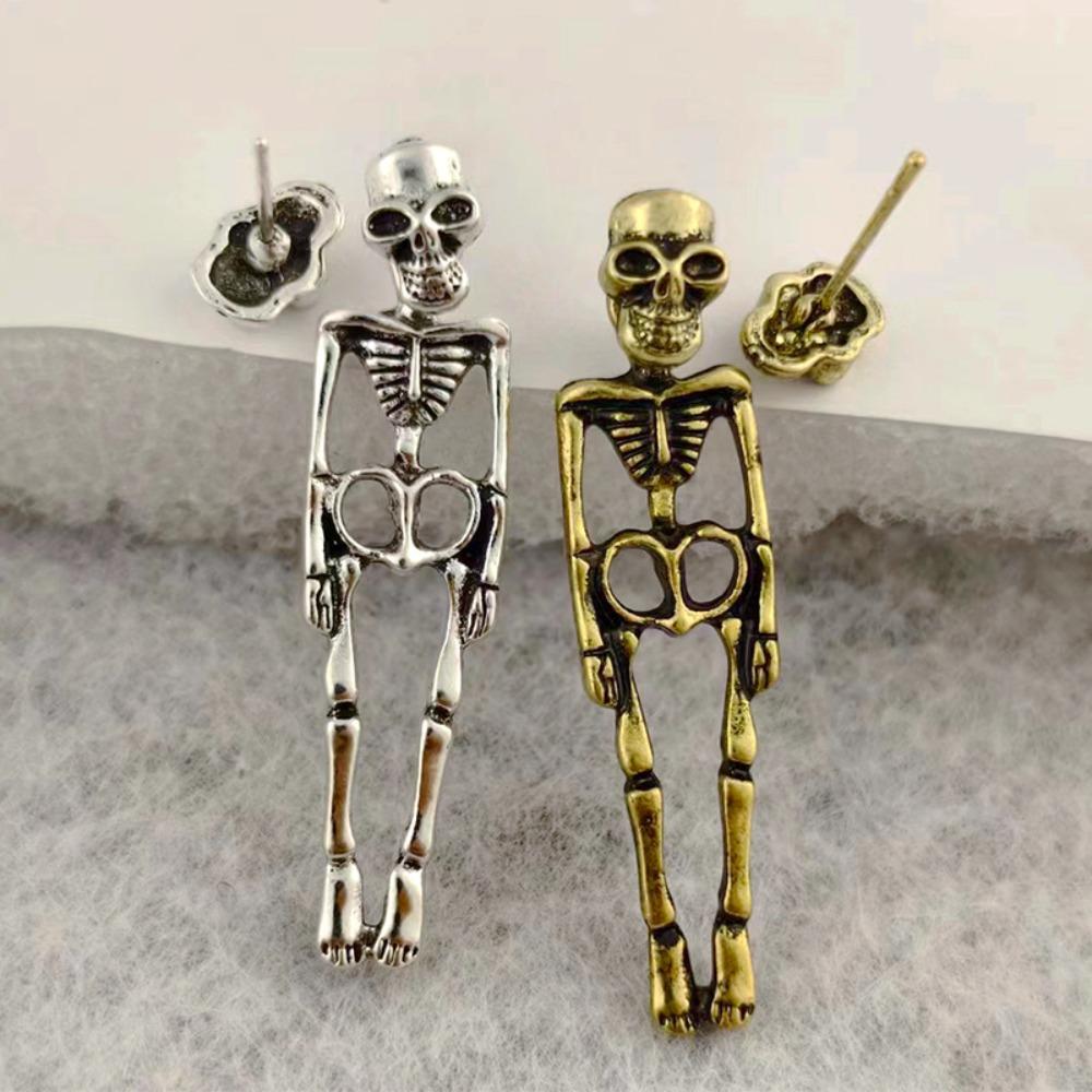 Skull Skeleton Earrings Zinc Zinc Alloy Imitation Human Bone Earrings Fashion Halloween Earrings  Accessories