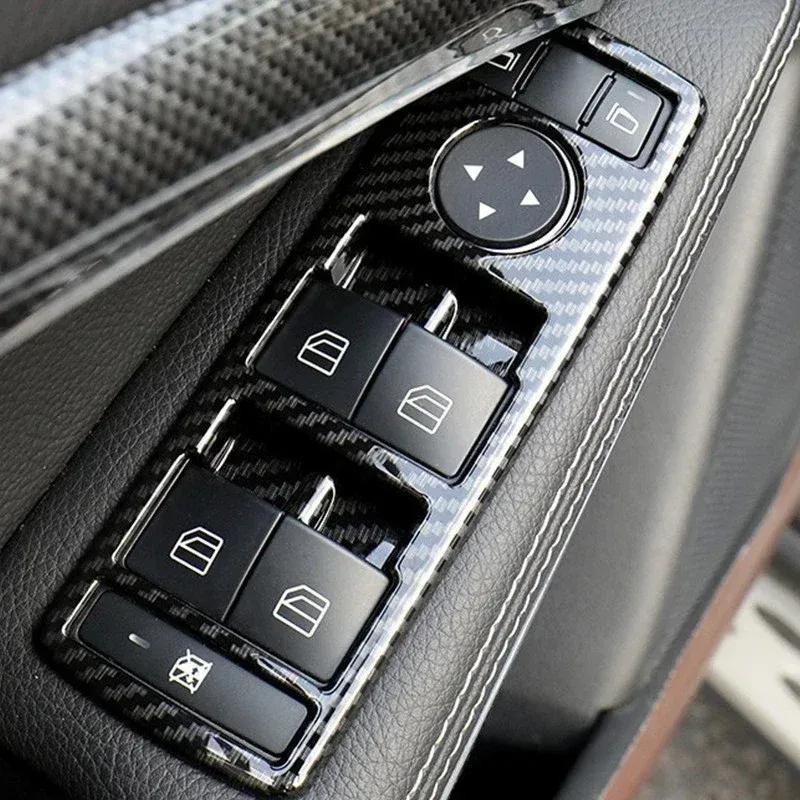 Car Window Glasses Lift Button Cover Switch Frame Trim For Mercedes Benz W204 GLA X156 CLA C117 A W176 B W246 Class Accessories