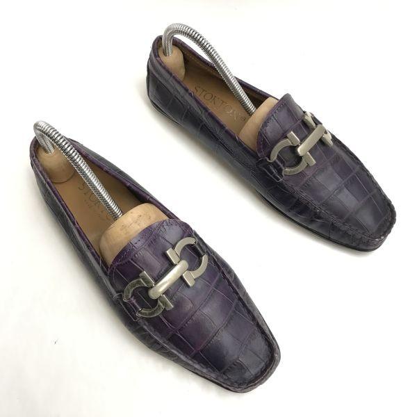 STOKTON bit loafer moccasin 36 22.5-23 purple Italy(USED)