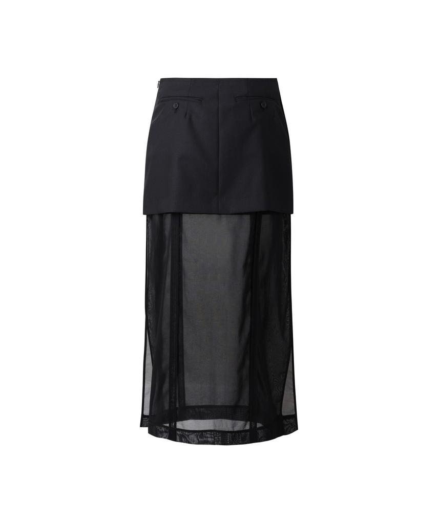 RECODE Side Slit Lining Patch Skirt