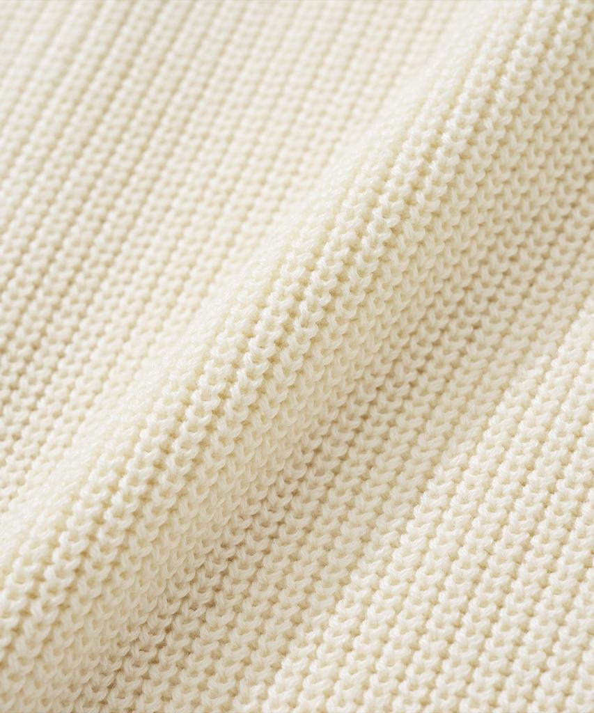 Knitted [Knitted X Fashion Planet] Cotton Waffle Round Cardigan Cream