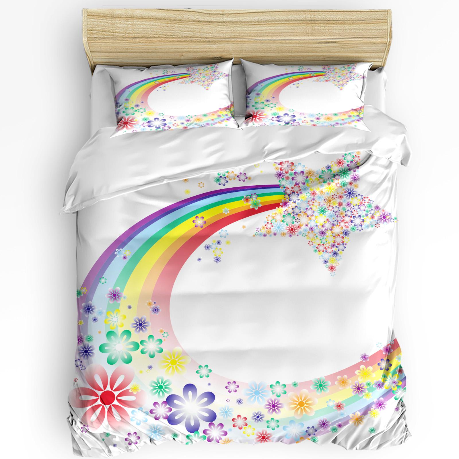 

Радужный Красивый Луч Мечты Пододеяльник Комплект Постельного Белья Домашний Текстиль Пододеяльник Наволочки Комплект Постельного Белья для Спальни Без Простыни (135x200cm)