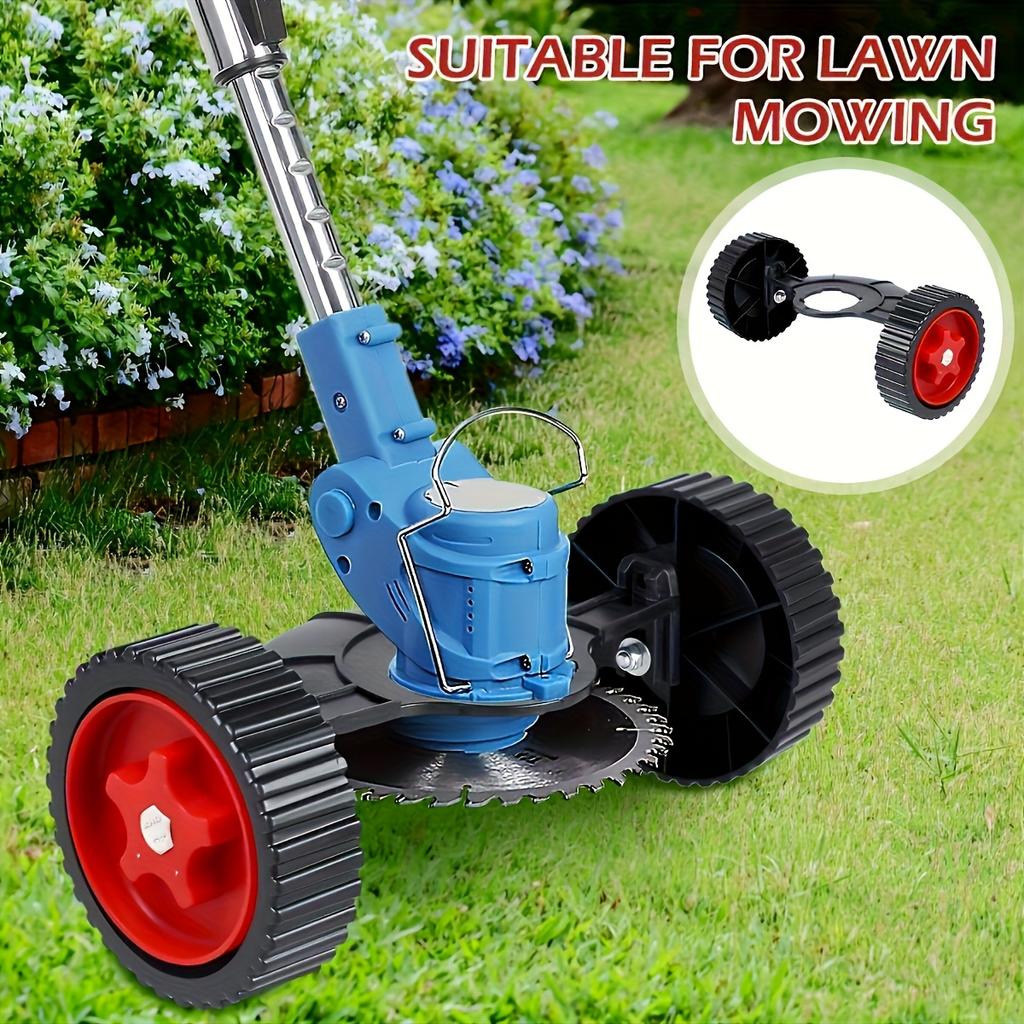 1 Adjustable Trimmer Support Wheel, Lawn Mower Support Wheels Set, Grass Cutter Auxiliary Wheel, Lawn Mower Protective Wheel, Lawn Mower Accessories