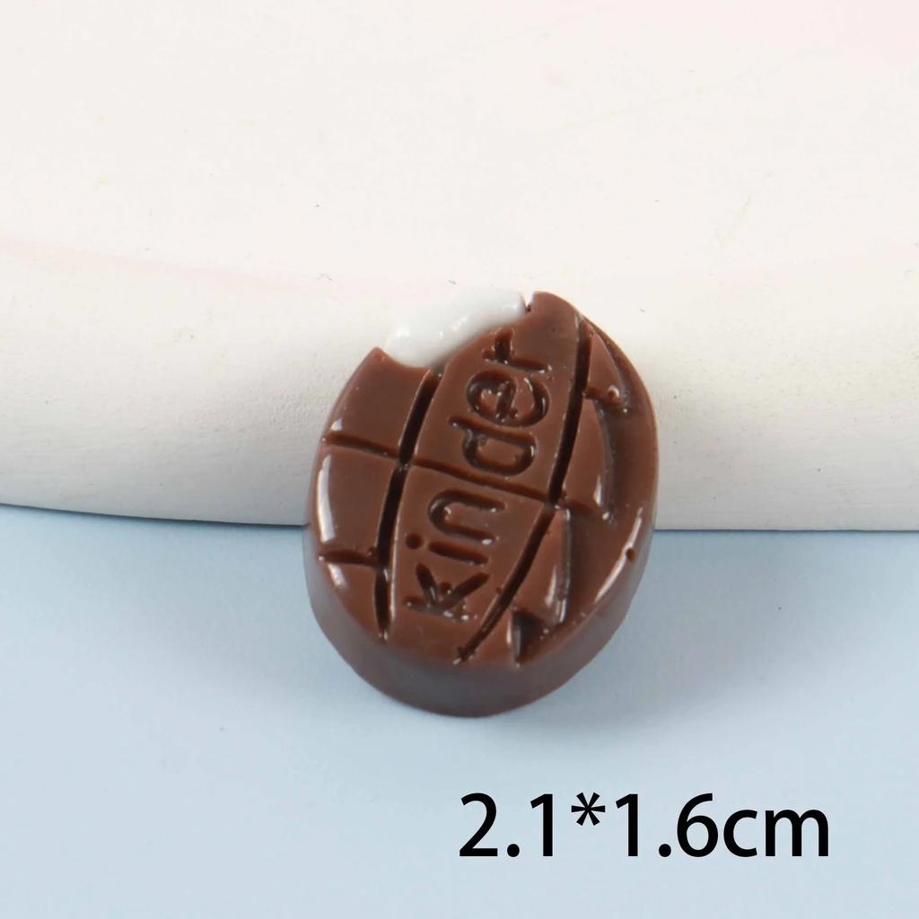 10Pcs Artificial Resin Chocolate Cake Flatback Flat Back Cabochon DIY Dollhouse Food Ornament Miniature for Phone Case Jewelry