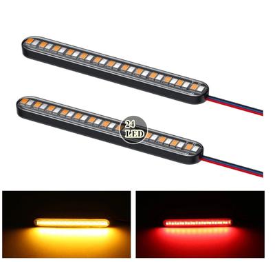 2pcs Motorcycle LED License Plate Lights, Soft Turn Signal, Rear Brake Light, 12V