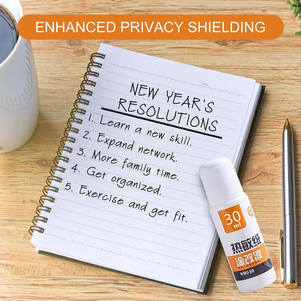 Thermopapier Korrekturflüssigkeit Schnelltrocknend 30ml/55ml Datenschutz für Paketbox ID Informationen Anti-Spanner Identitätsschutz