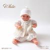 Cream de Coco Made in Jersey Tuck Jacquard Petite Flower Baby Clothes for Size - Japan, Spring/Summer Coverall, Newborns, 25-43112 (White, 80cm)