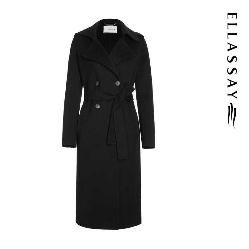 ELLASSAY Women's Wool Cashmere Double-breasted Long Coat