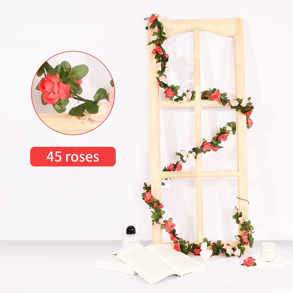 1pcs Artificial Flowers Vine 45pcs / 69pcs Rose Fake Flower Hanging Garland DIY Plants Home Wedding Room Decor Decoration Wall