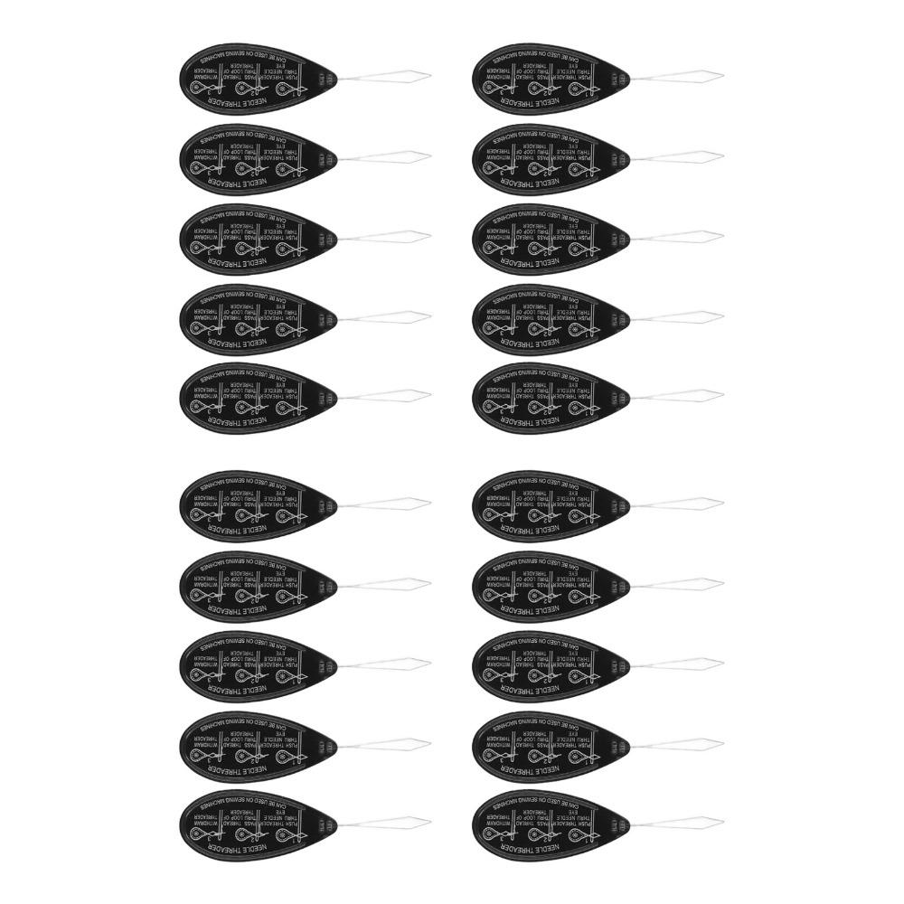20pcs Flexible Loop DIY Needle Threader Black Hand Sewing Needle Threader  For Crafting