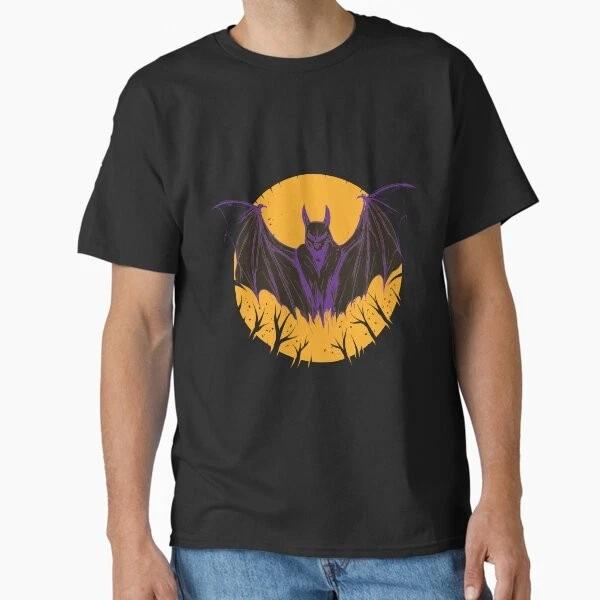 Vampire Bat Full Moon Halloween Tee Classic Tsh Made In Usaaus Tshirt S2xl S