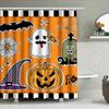 Tuniu Halloweenský Sprchový Závěs Roztomilý Duch Dýně Netopýři Lebka Vzor Pro Koupelnovou Dekoraci