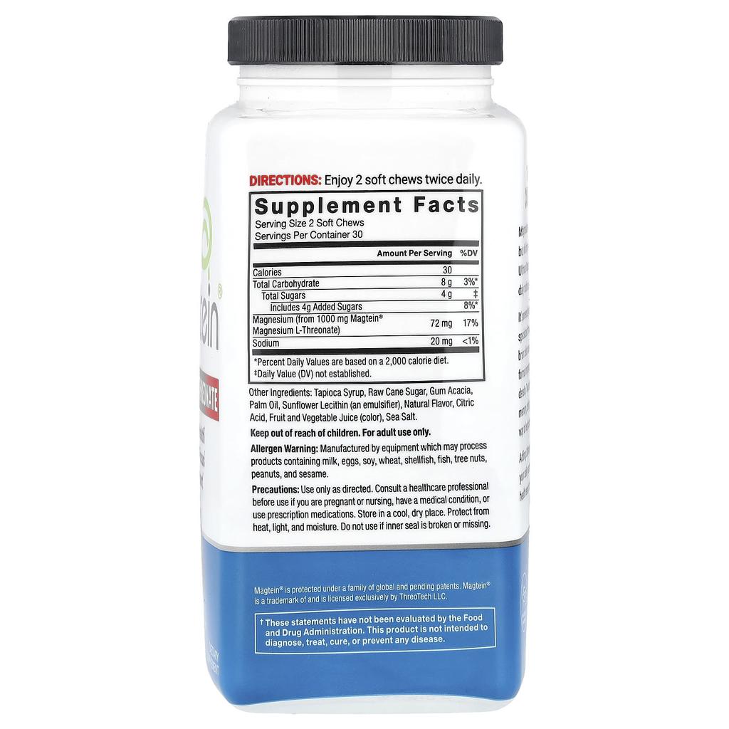 Ultimate Magtein®, Magnesium L-Threonat, Gemischte Beere, 60 Weichkaubonbons
