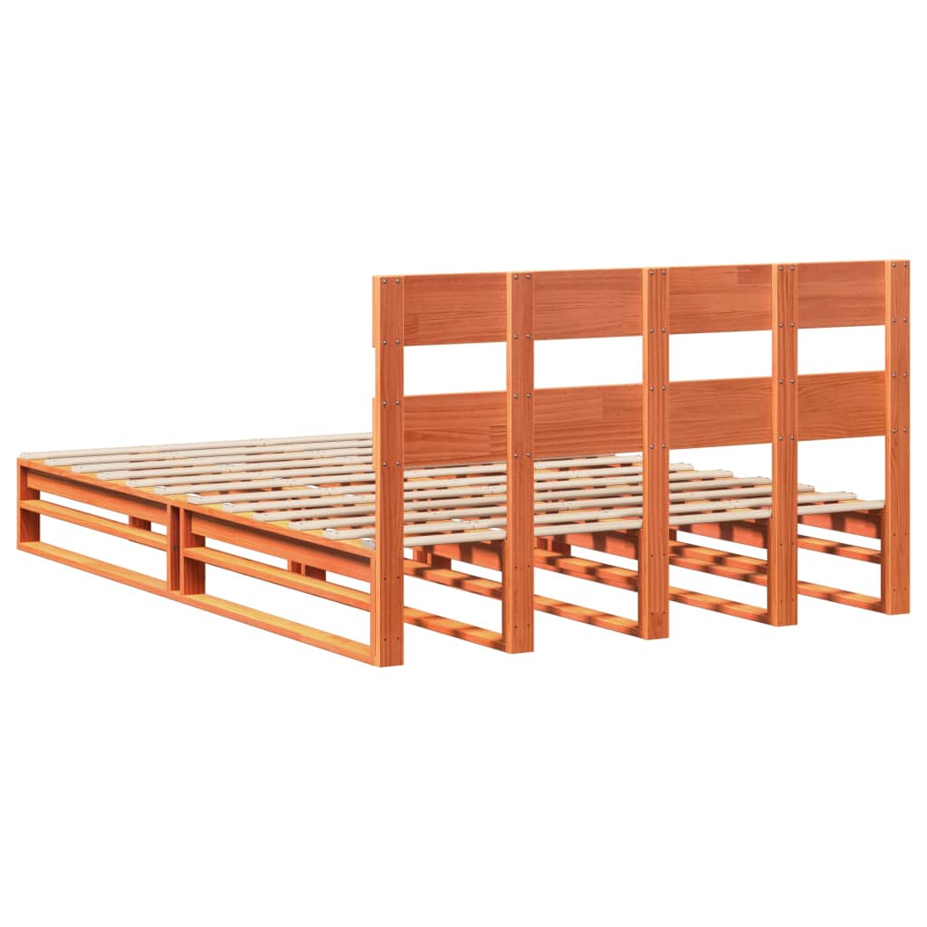 Solid Wood Bed without Mattress Wax Brown 120 x 200 cm Pine Wood