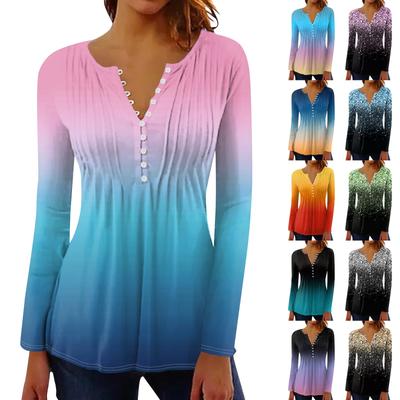 Long Sleeve Shirts For Women Fall Fashion Dressy Casual Blouses Trendy Pleated Tunic Tops For Leggings